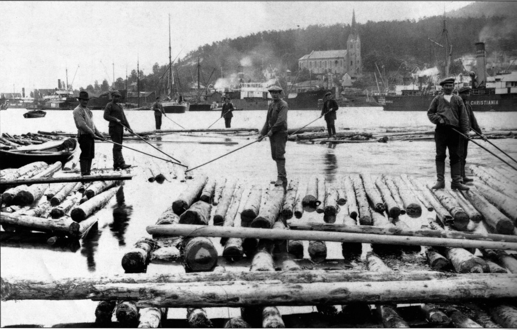 1914-1918 Tollbukaia tømmerfløting Tømmerfløting